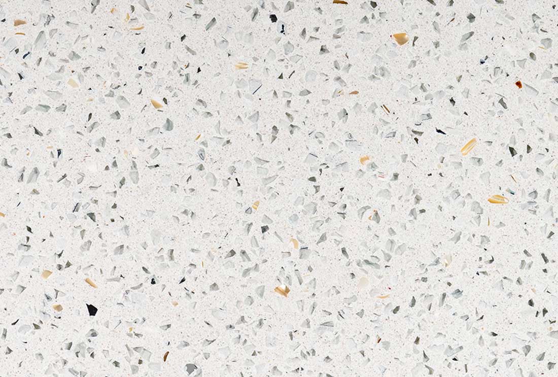 White Pearl white granite benchtop overlay