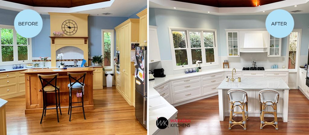 A completed kitchen facelift by Waratah Kitchens