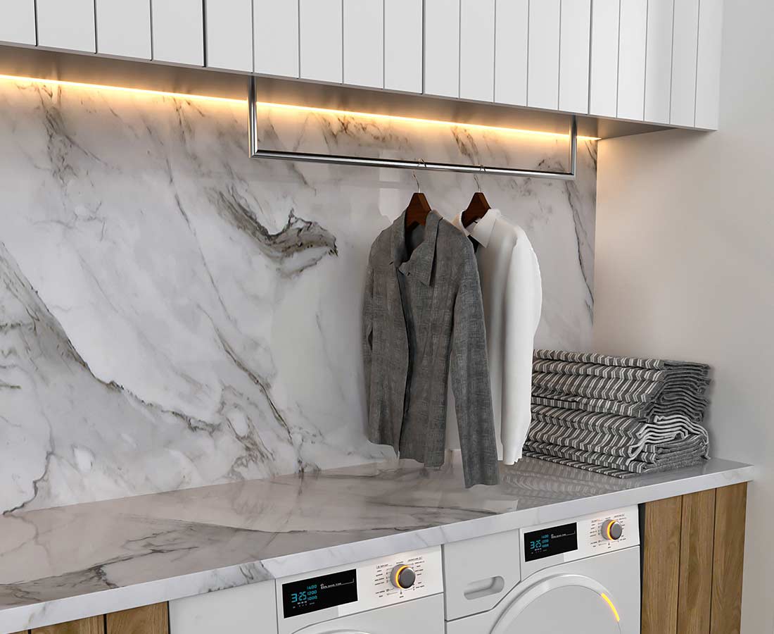 Ironing station in modern laundry design