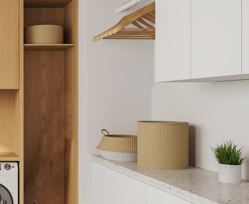 Laundry design with well-planned storage