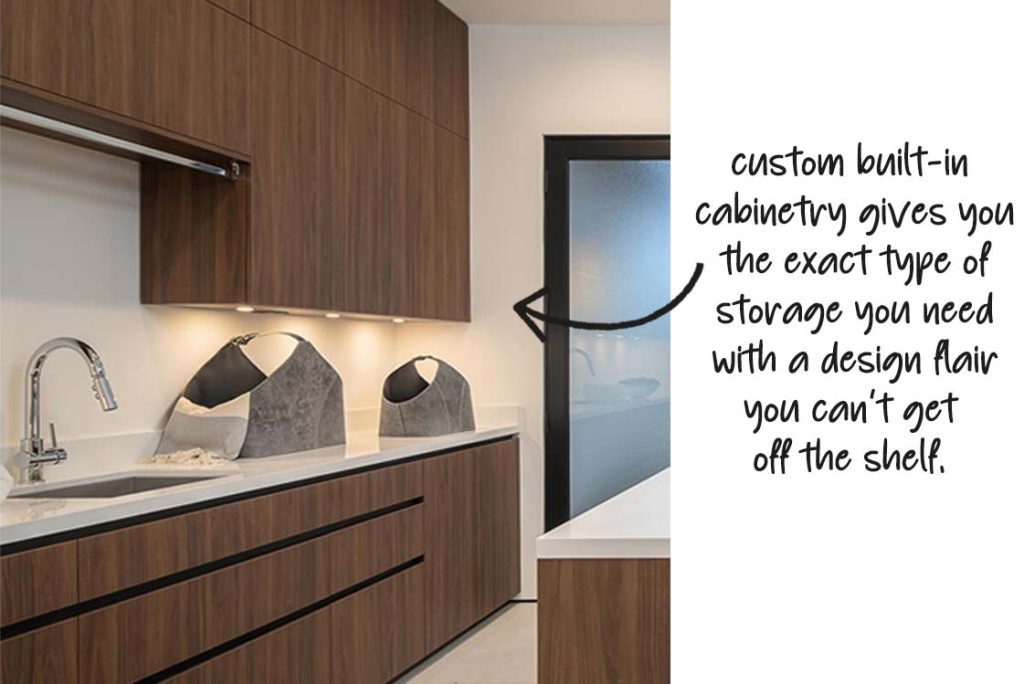 custom designed built-in laundry cabinetry